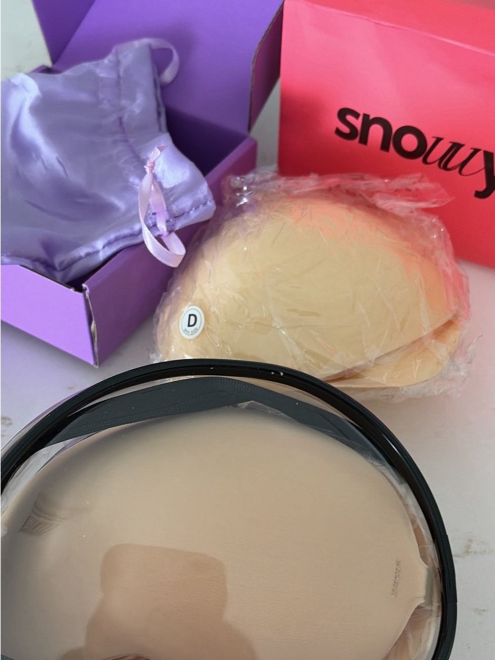 Nude Bra Inserts with Lavender Storage Pouch